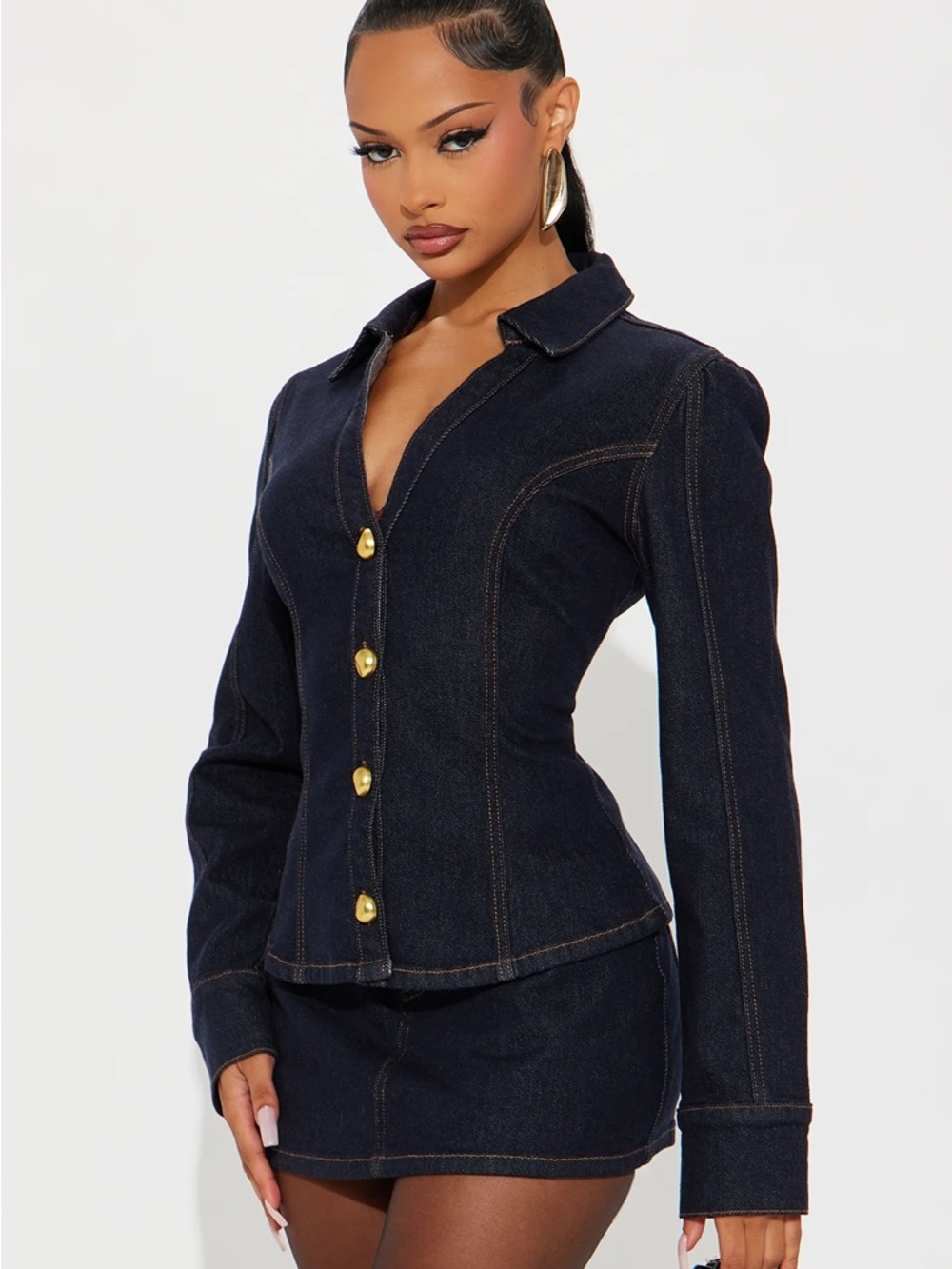 Dakota Denim Skirt Set - Dark Wash